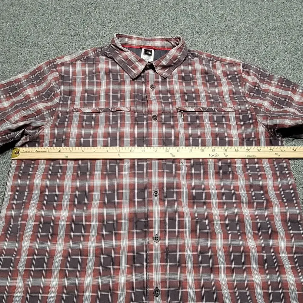 The North Face Shirt Mens Large Brown Plaid Millstone Outdoors Tech Trail Travel